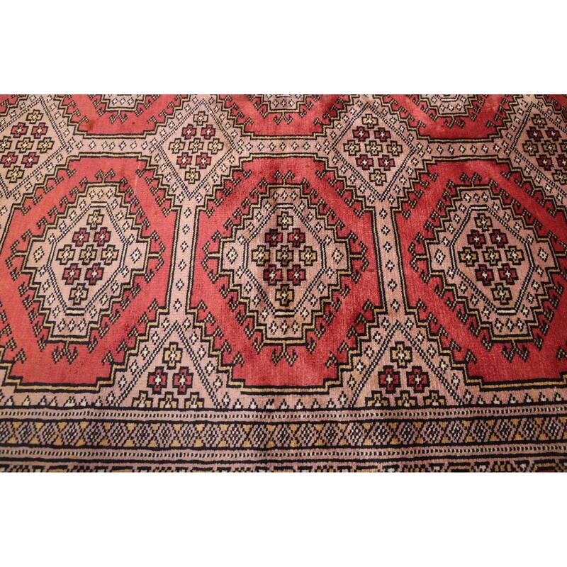ECARPETGALLERY Hand-knotted Finest Peshawar Bokhara Red Wool Rug - 7'1 x 9'9