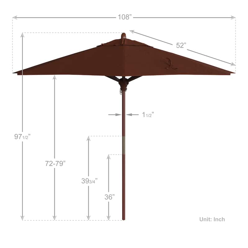 California Umbrella 9-ft. Round Marenti Wood-framed Olefin Patio Umbrella (No Base)