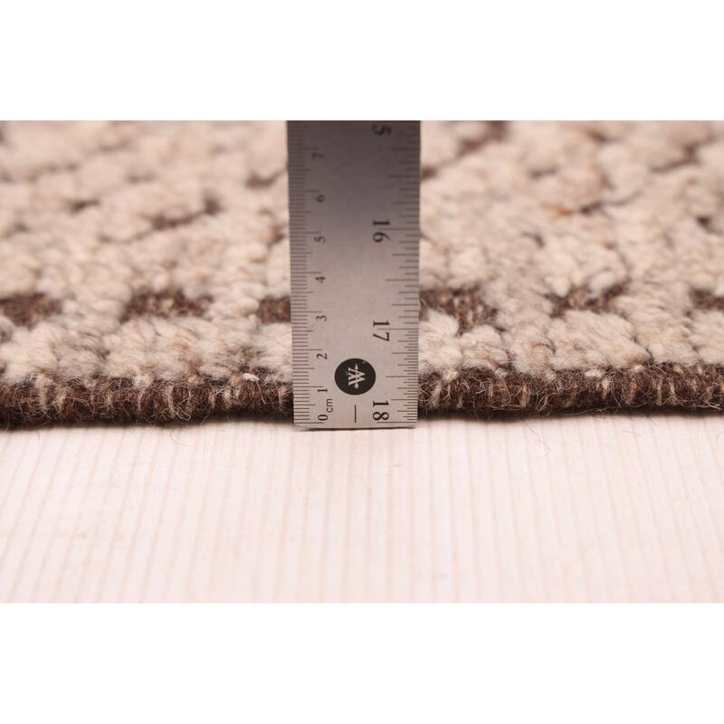 ECARPETGALLERY Hand-knotted Tangier Taupe Wool Rug - 5'4 x 7'6