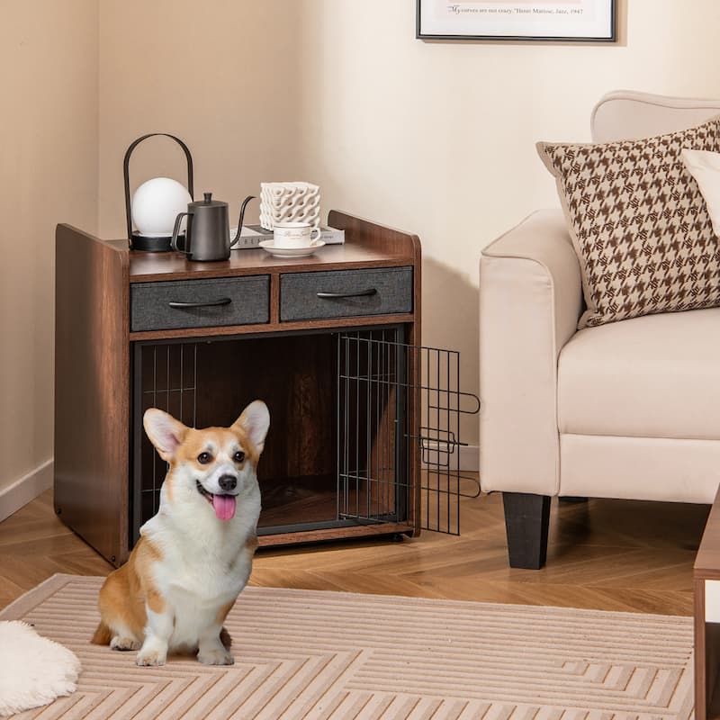 Gymax Industrial Dog Crate Indoor Doge Kennel w/Wide Countertop 2