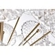 preview thumbnail 5 of 9, Nafli 18 Inch Texture Glass Brass Chandelier with 8 Light