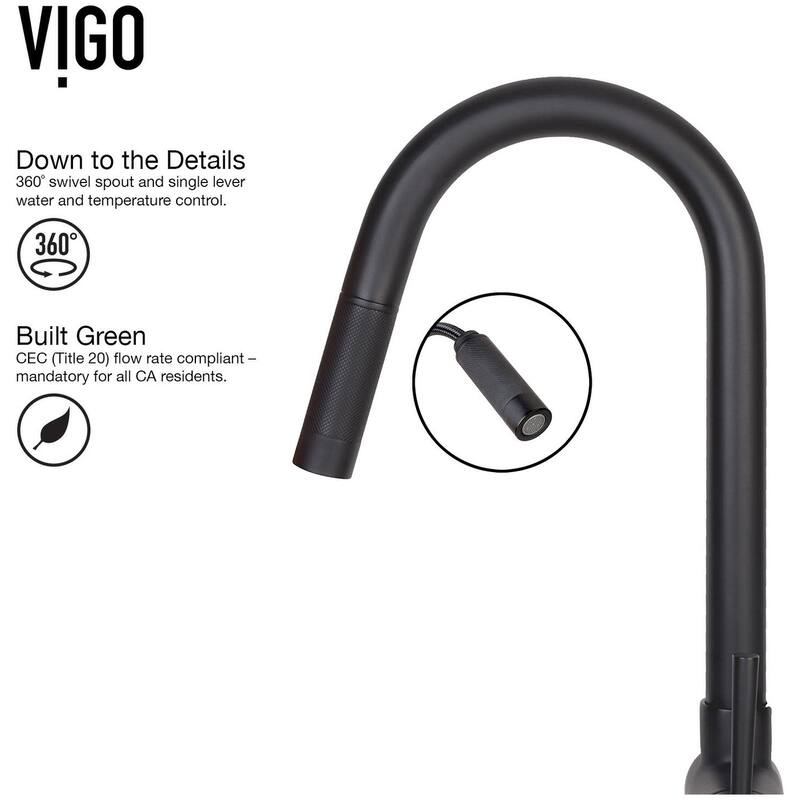 Vigo Gramercy 1.8 GPM Single Hole Pull-Down Kitchen Faucet