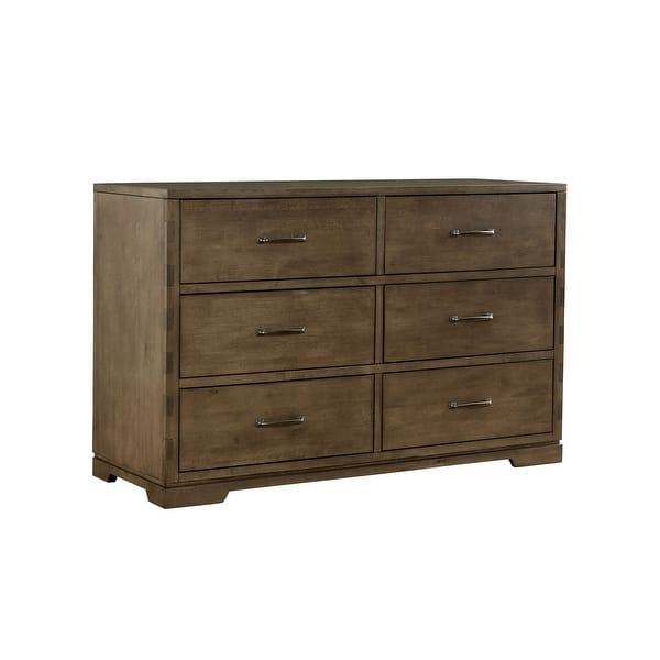 slide 2 of 2, Dovetail 6-Drawer Contemporary Wood Dresser, Graphite Gray