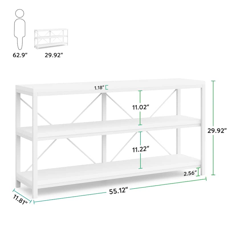 Extra Long Sofa Console Table with Storage for Entryway
