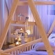 preview thumbnail 3 of 16, Montessori Low Floor Bed with Fence, Wood Bed Frame with Roof and Safety Guardrail