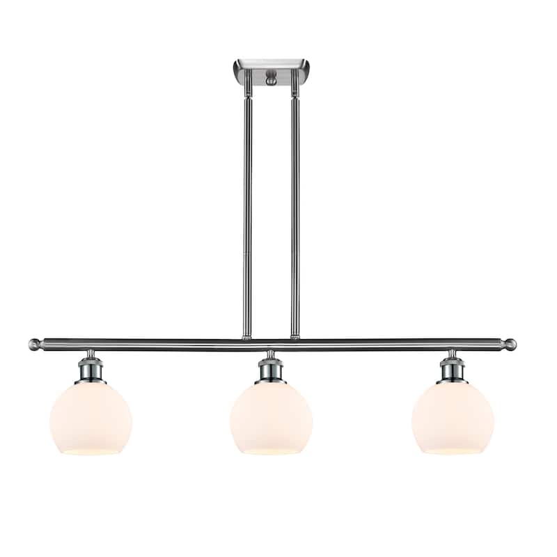 Innovations Lighting 516-3I-9-36 Athens Linear Athens 3 Light 36" Wide - Brushed Satin Nickel / Matte White