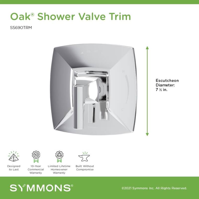 Symmons S5690TRM Oak Traditional Valve Trim Only with Single Lever