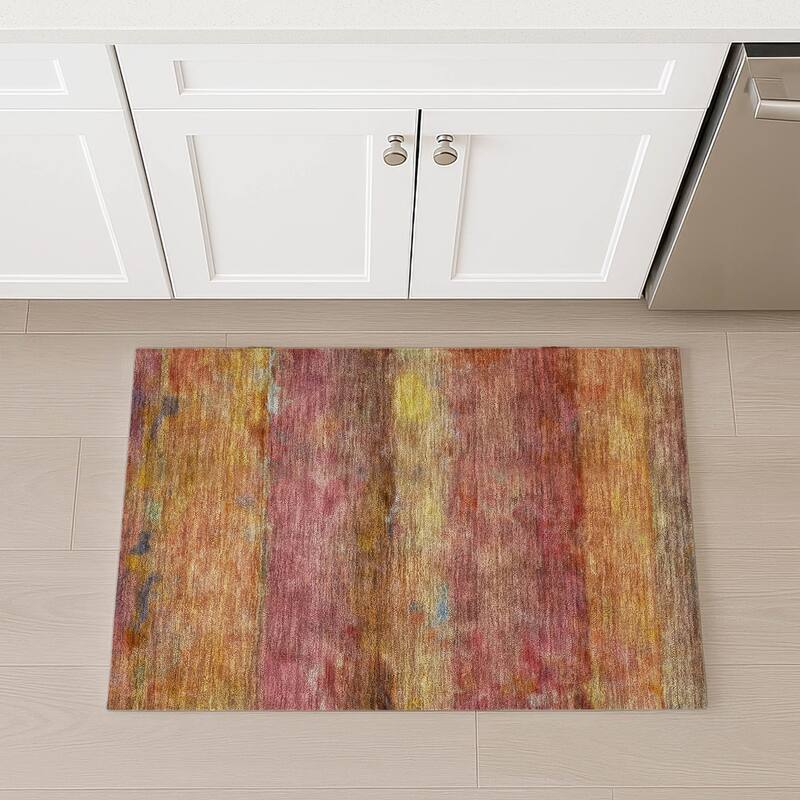 Machine Washable Indoor/ Outdoor Contemporary Ombre Chantille Rug