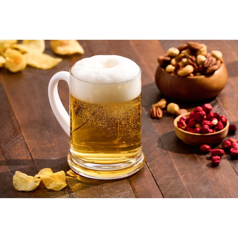 Majestic Gifts Inc. European 24 oz. Glass Mug with white handle