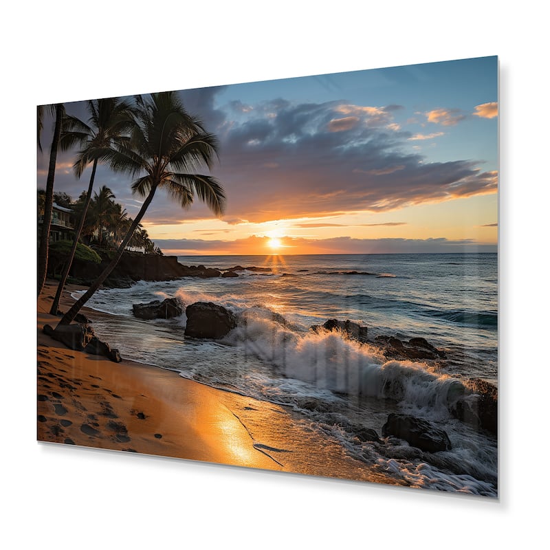 Designart "Aloha Tropical Dreamscape I" Maui Metal Wall Art