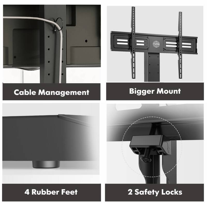 FITUEYES Modern Universal Floor TV Stand for TVs up to 80 inch Iron Base,Hold Up To 110 Lbs