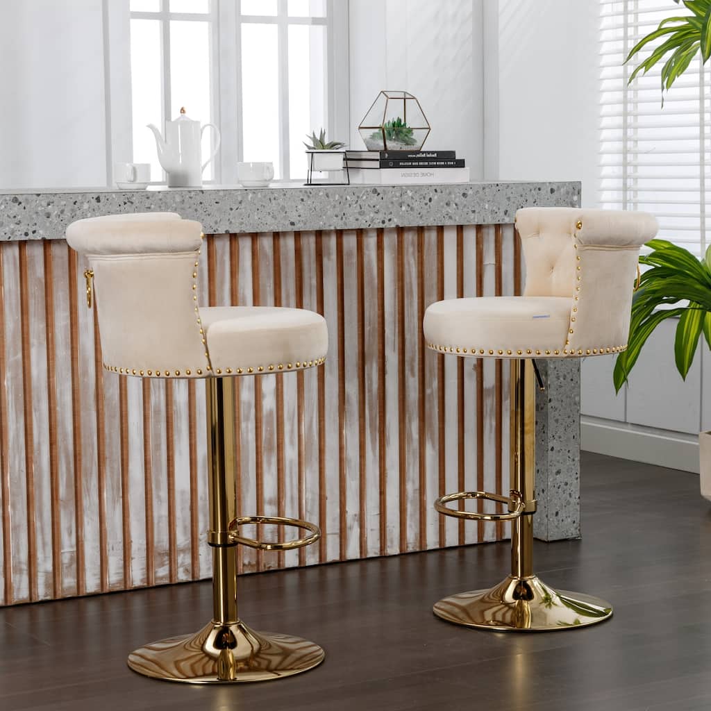 Set of 2 Adjustable Counter Height Chairs