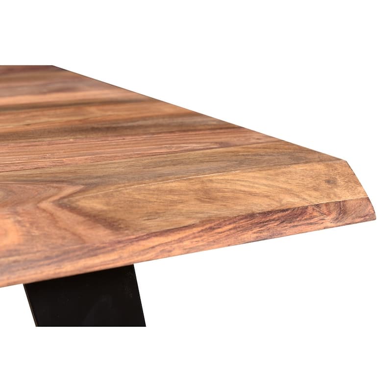 Carbon Loft Live Edge Dining Table with Black Iron Legs (India)