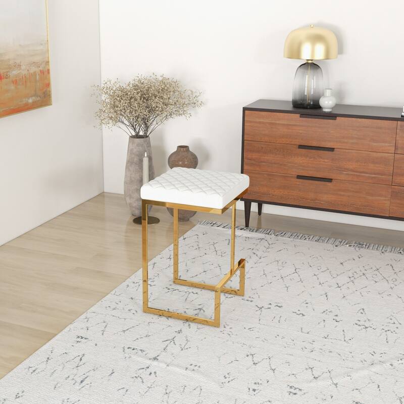 Felicia Mid Century Modern Luxury French Boucle Fabric Counter Stool in Beige