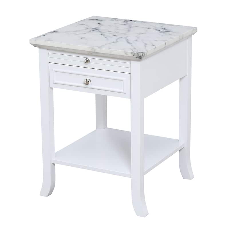 Classic Charm End Table with Drawer - Living Room Accent Table, Storage Side Table, 18x24x18 - 24