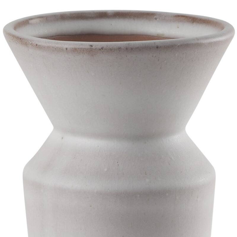 10" Cream Ceramic Table Vase - 4.53