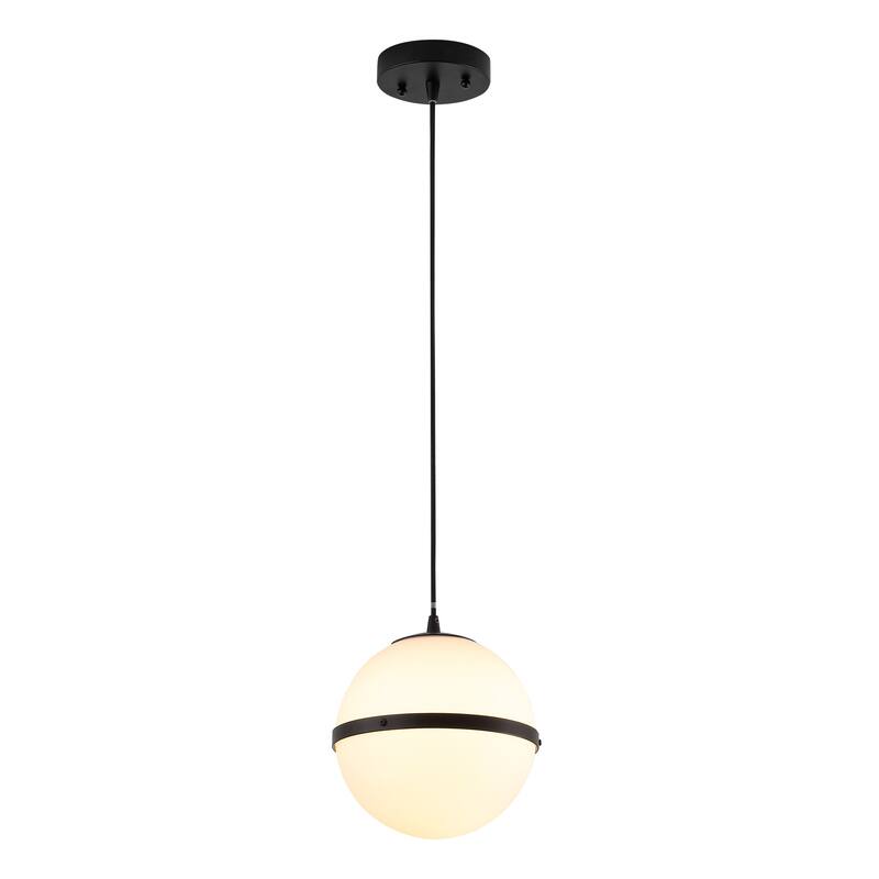 Porter 8" Modern Minimalist Globe LED Pendant Light, By JONATHAN Y