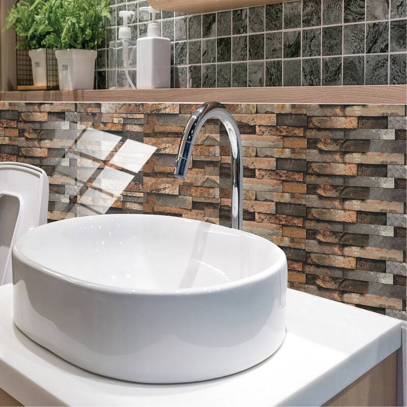 Self-Adhesive Wallpaper Brick Marble Pattern Wall Tile Sticker PVC