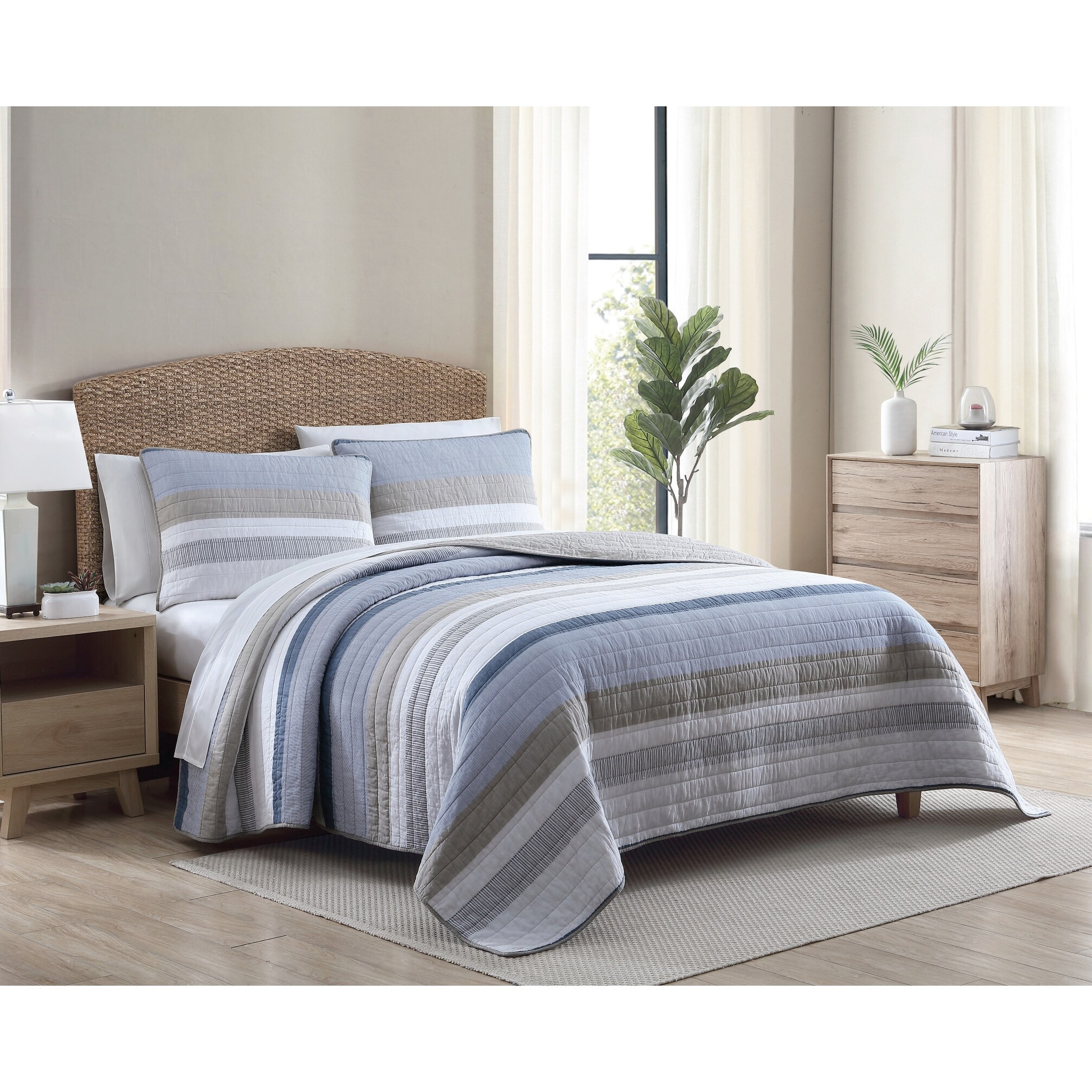 Nautica 100% Cotton Galewood Quilt Set 