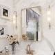 preview thumbnail 78 of 192, KIOTEE Modern Metal Frame Wall Mounted Bathroom Vanity Mirror with 5-year warranty 24x16 - Gold