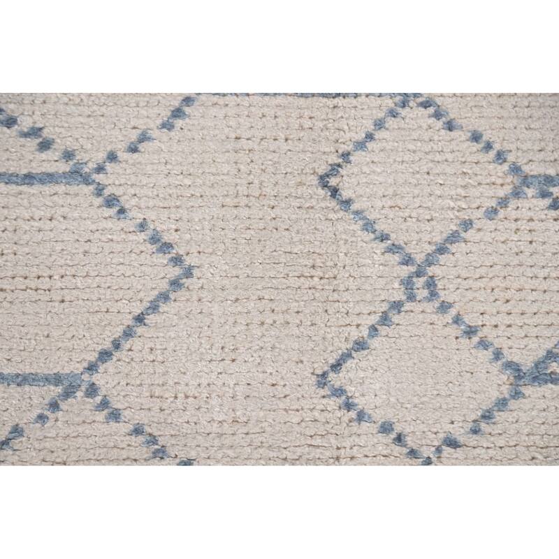 All-Over Moroccan Indian Area Rug Hand-Knotted Wool Carpet - 5'0"x 7'11"