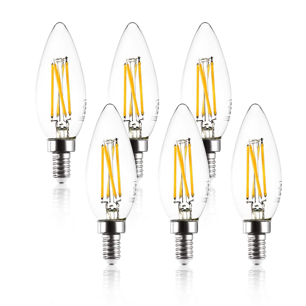 Light Society Set of 6 Arden C32 Clear LED Filament Light Bulbs