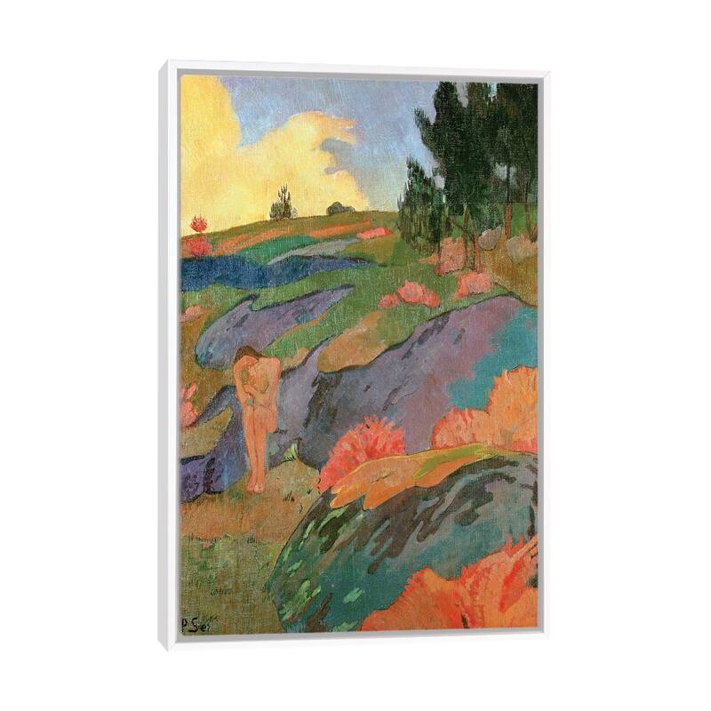 iCanvas "Breton Eve or, Melancholy, c.1890 " by Paul Serusier Framed Canvas Print - White - 48x32