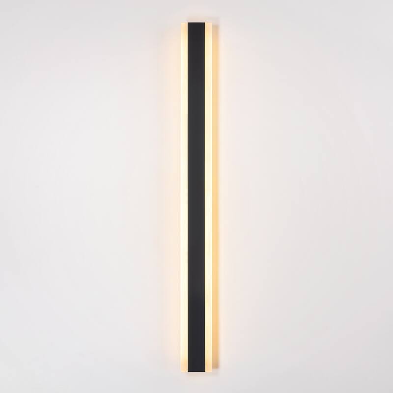 1-Light Modern Linear Strip Acrylic 3000K IP65 Integrated LED Warm Light Waterproof Outdoor Wall Light
