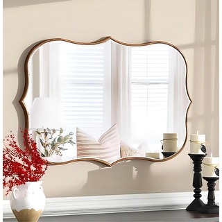 Asymmetrical Gold Antique Bronze Accent Wall Mirror - 23.62"×35.4"