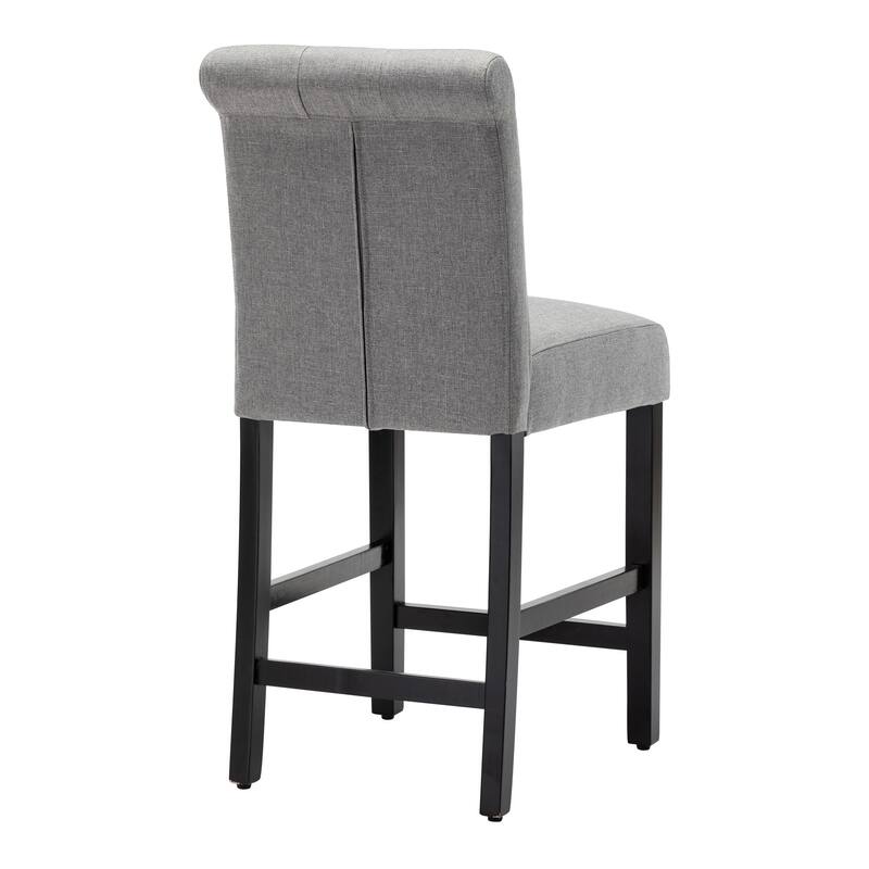 24 Inches Counter Height Bar Stools with Button Tufted Back Set of 2