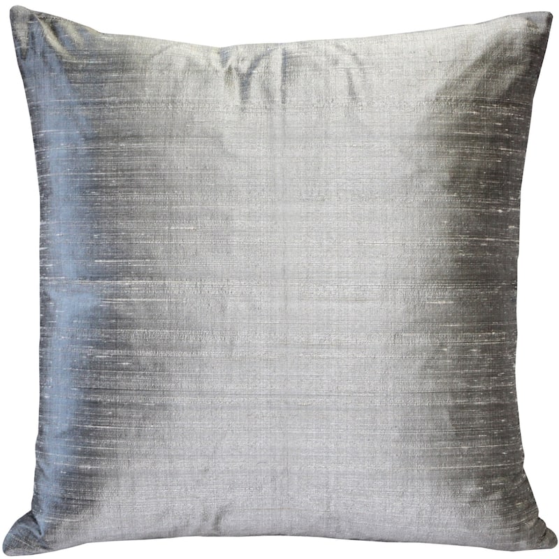 Sankara Silk 16x16 Throw Pillow - Silver