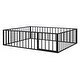 preview thumbnail 6 of 8, Elegant Queen Size Metal Floor Bed Frame with Fence and Door,Versatile Floor Bed