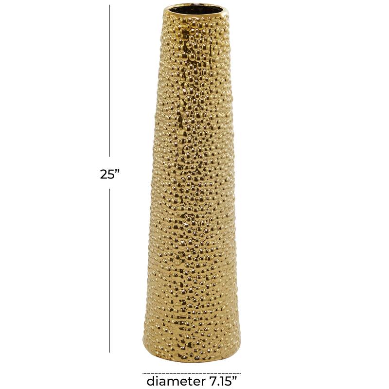 Minimalist Ceramic Modern Tall Vase with Bubble Texture - Silver, Black, Gold, White