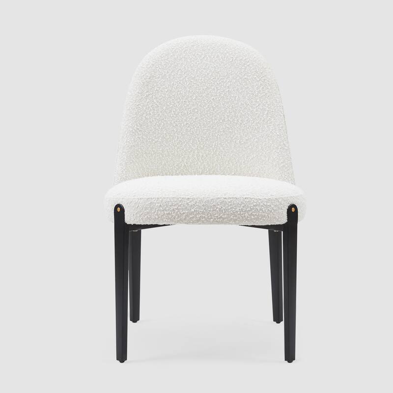 Morden Fort Upholstered Side Chair in White and Black (Set of 4)