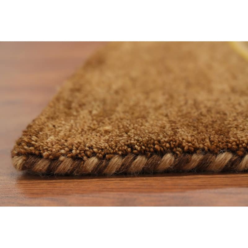 Hand Knotted Oriental 100% Wool Carpet Tribal Solid Yellow & Gold Gabbeh Area Rug - 11' 3'' X 8' 0''