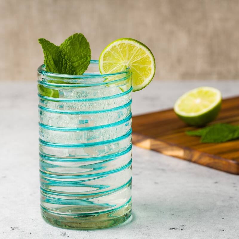 10 Strawberry Street Meridia Handblown Mexican Glassware, Sets of 6