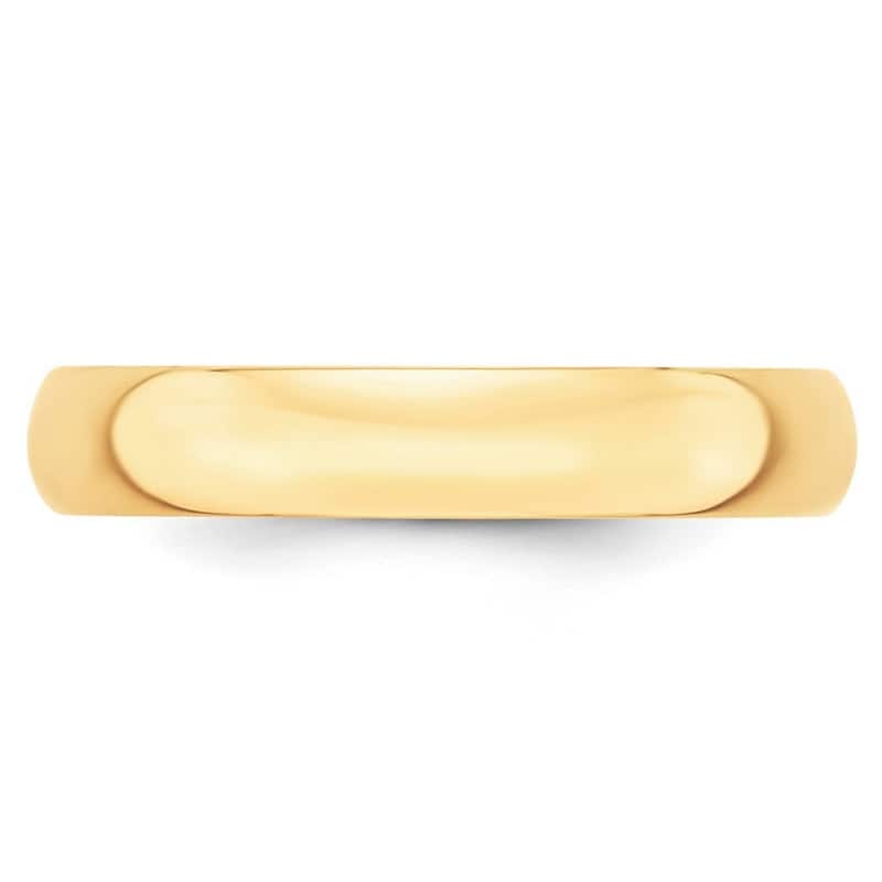 Curata 10k Yellow Gold Unisex 4 mm Half-Round Light Wedding Band (sizes 4-14)