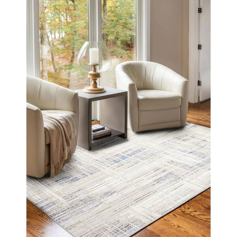 ECARPETGALLERY Machine Made Quinn Blue Area Rug