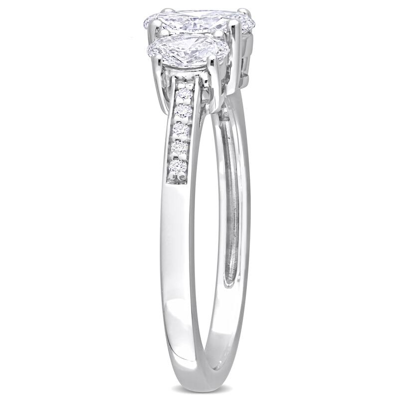 Miadora White Platinum Oval Round or Emerald Diamonds 3-Stone Engagement Ring 1ct TDW