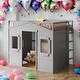 preview thumbnail 19 of 34, Full Size House Loft Bed With Ladder and Solid Construction for Home Grey