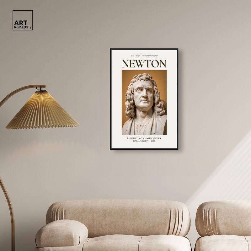 Newton's Likeness in Marble Canvas by Art Remedy