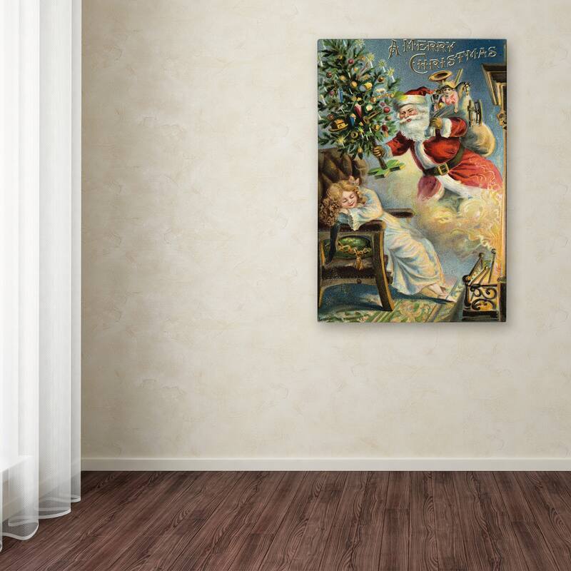 Vintage Apple Collection 'Merry Christmas Santa' Canvas Art
