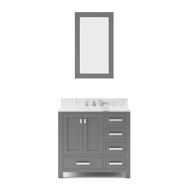 36 Inch Wide Cashmere Grey Single Sink Bathroom Vanity From The Madison Collection
