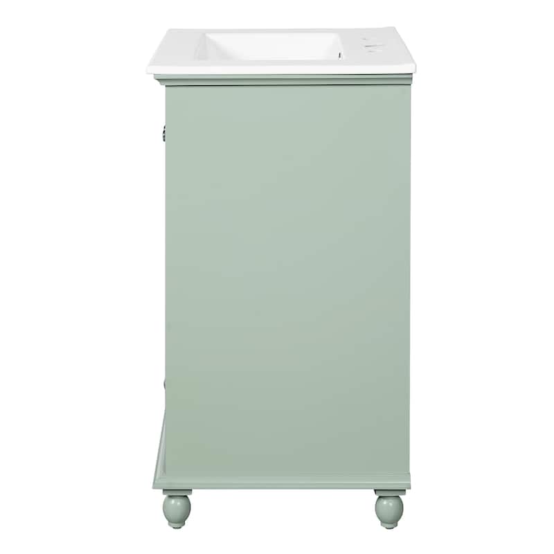 24"Bathroom Vanity with Ceramic Sink, Storage Cabinet with Soft Closing Doors, Bathroom Cabinet with Drawer and Drawer Dividers
