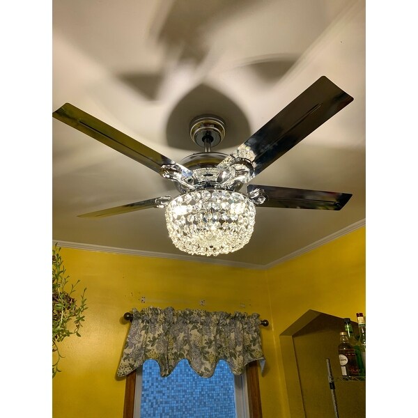Shop Silver Orchid Campbell 49 Inch Chrome Lighted Ceiling Fan
