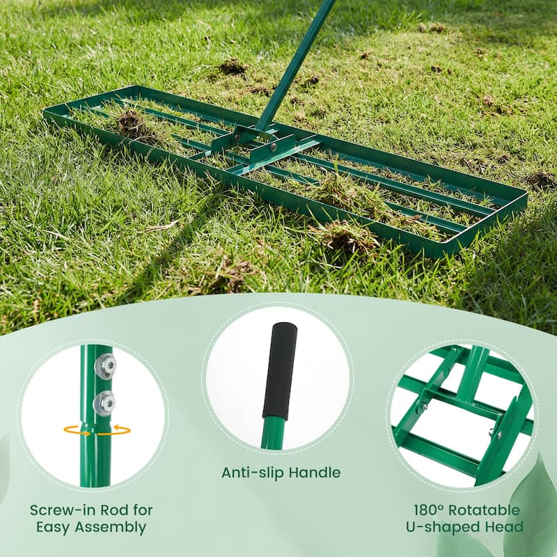 Costway Lawn Leveling Rake 42" x 10" Heavy Duty Level Lawn Tool for - See Details