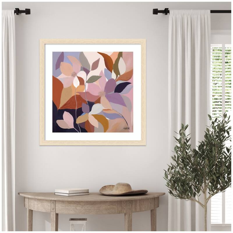 Kate and Laurel Framed Art Azure leaves by Inkheart Designs