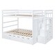 preview thumbnail 13 of 12, Full Over Full Bunk Bed with Trundle and Staircase, White