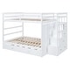 preview thumbnail 7 of 40, Full Over Full Bunk Bed with Trundle and Stairs, Wooden Storage Bed with Pull-out Drawers and Guardrail for Kids Bedroom