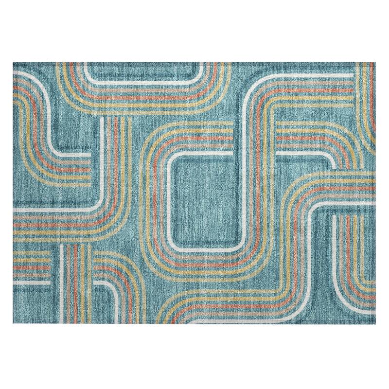 Machine Washable Indoor/ Outdoor Modern Leawood Chantille Rug